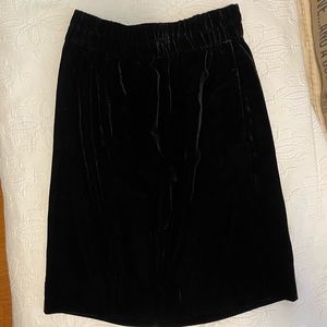 J.Crew Velvet Mid-Length Skirt Black